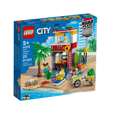 LEGO 60328 City Base de Socorrista en la Playa, Set con Todoterreno de Juguete