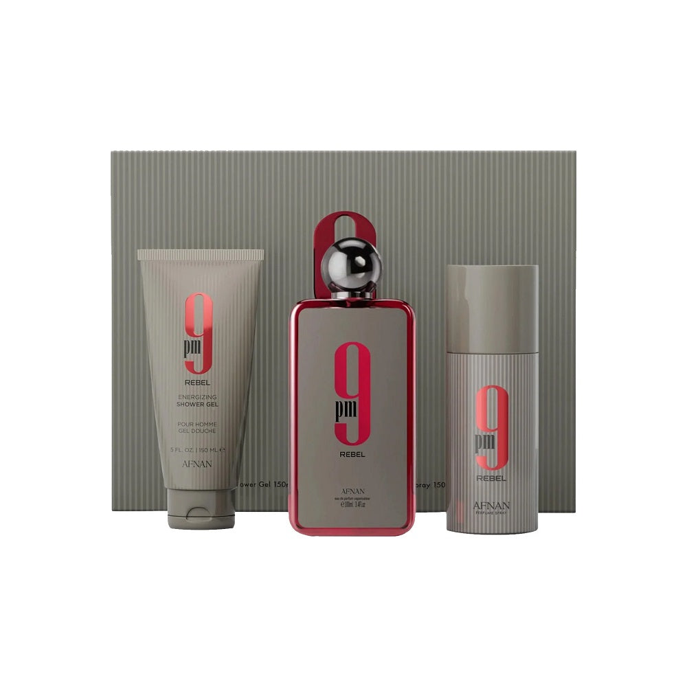 Afnan 9pm Rebel Edp 100ml + Sg 150ml + Deo 150ml (H)
