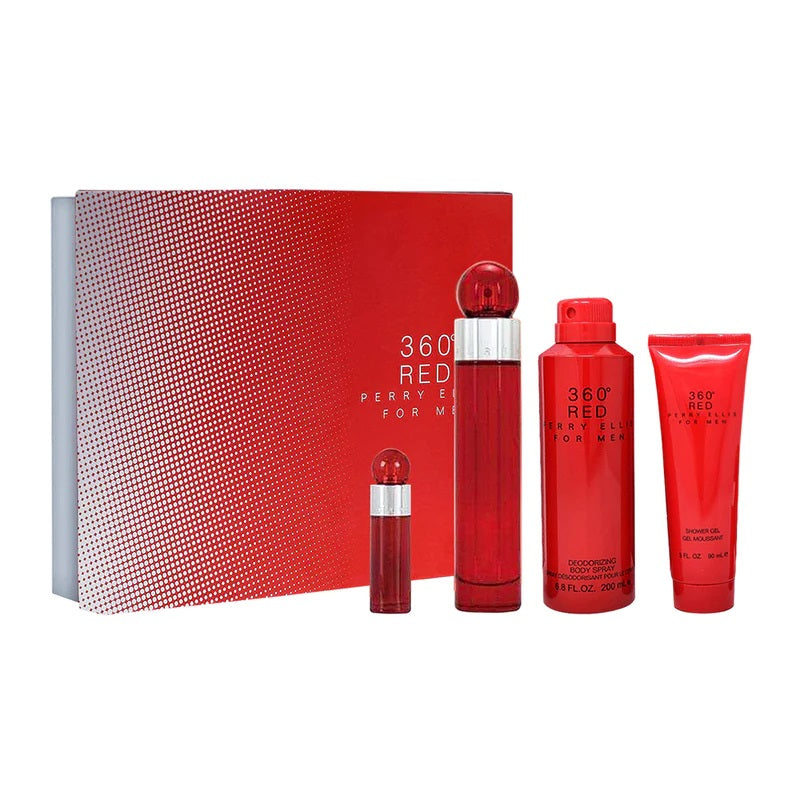 Perry Ellis 360º Red For Men Edt 100ml + 170G Deo B-Spray + 90ML SWG + Edt 7.5ML (H)