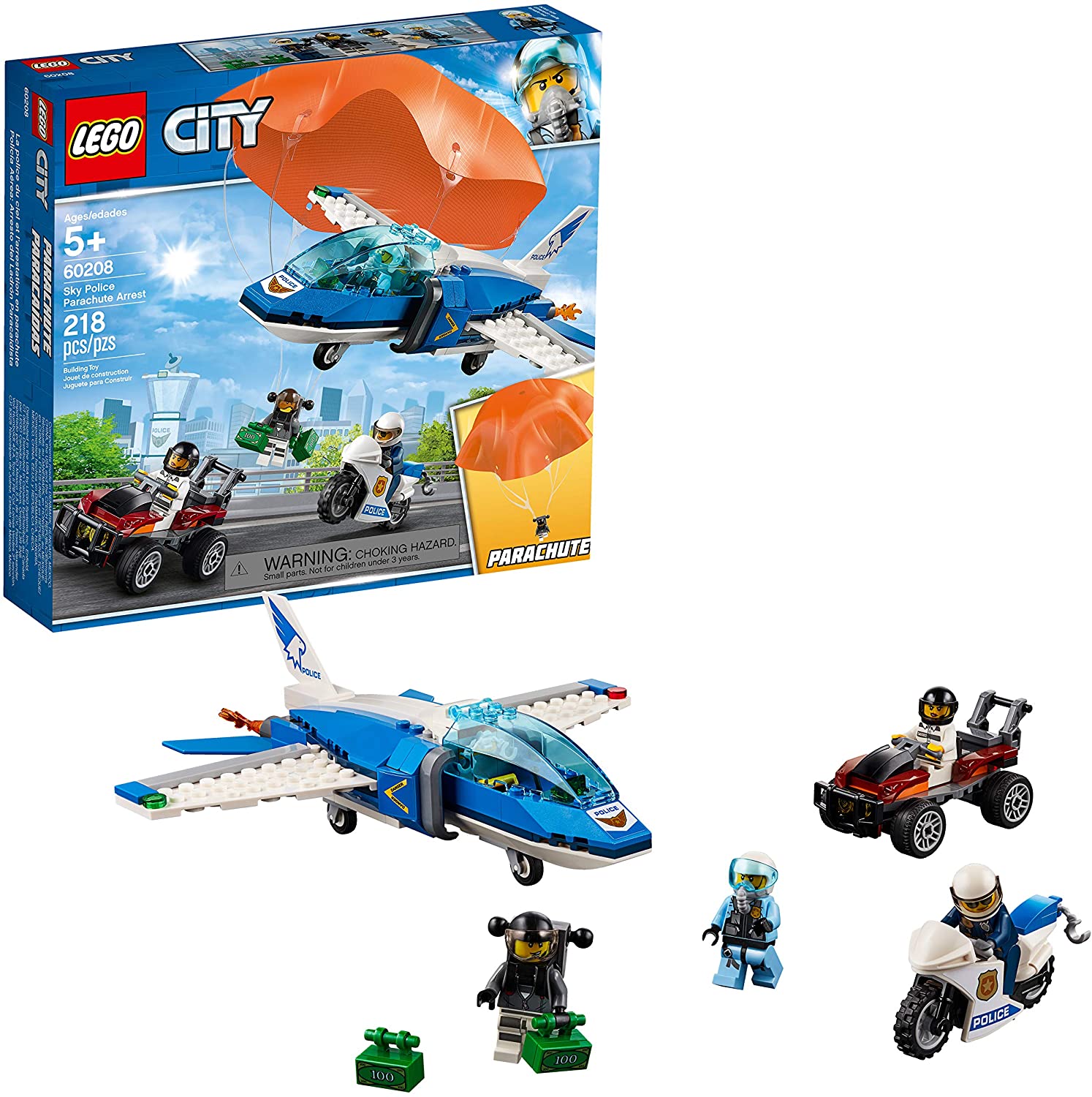 60208 LEGO® Sky Police Parachute Arrest Building Kit 5+