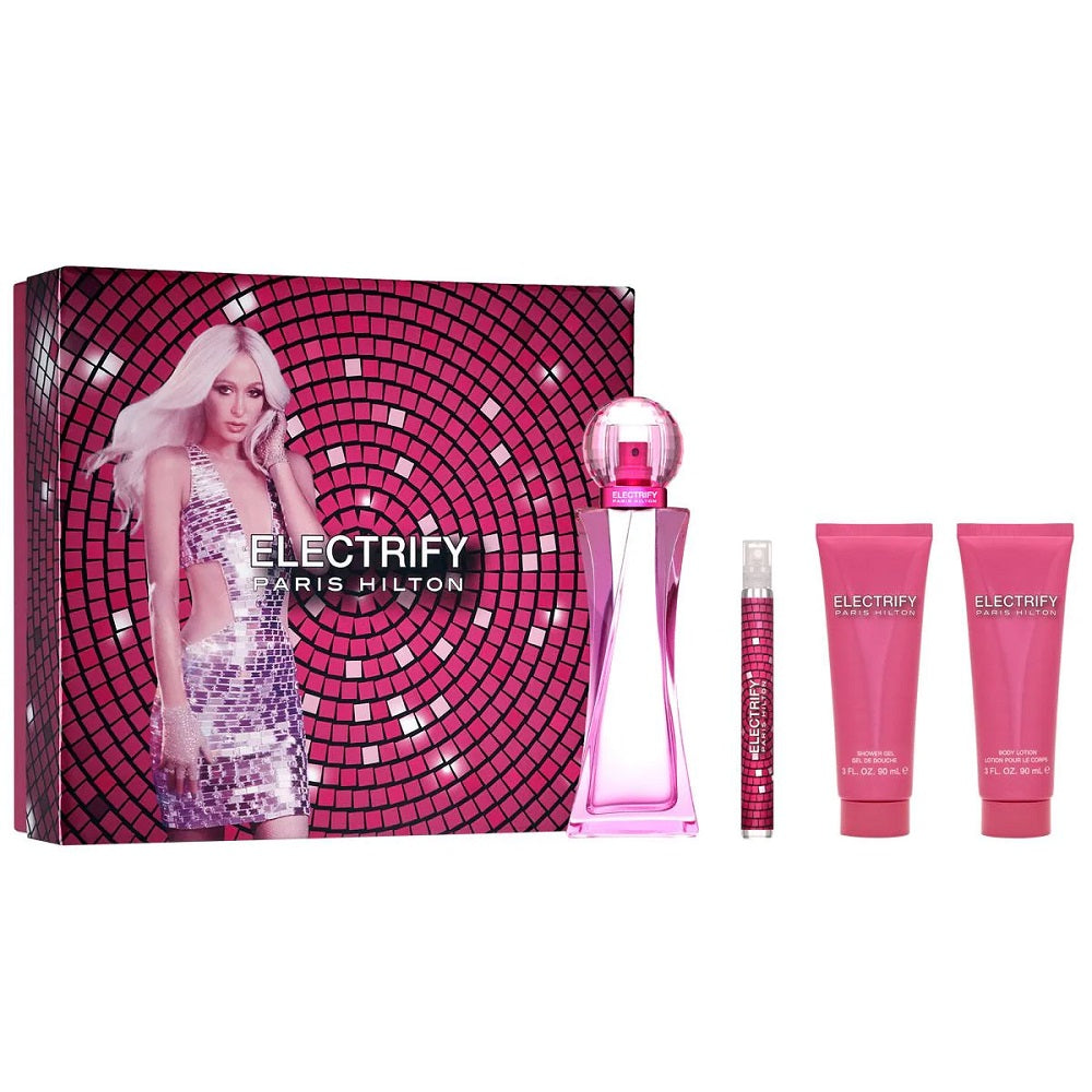 Paris Hilton Electrify Edp 100ml + Edp 10ml +Body Lotion 90ml+ Shower Gel 90ml (M)
